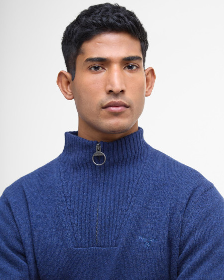 Maglione con mezza zip in lana d'agnello Essential