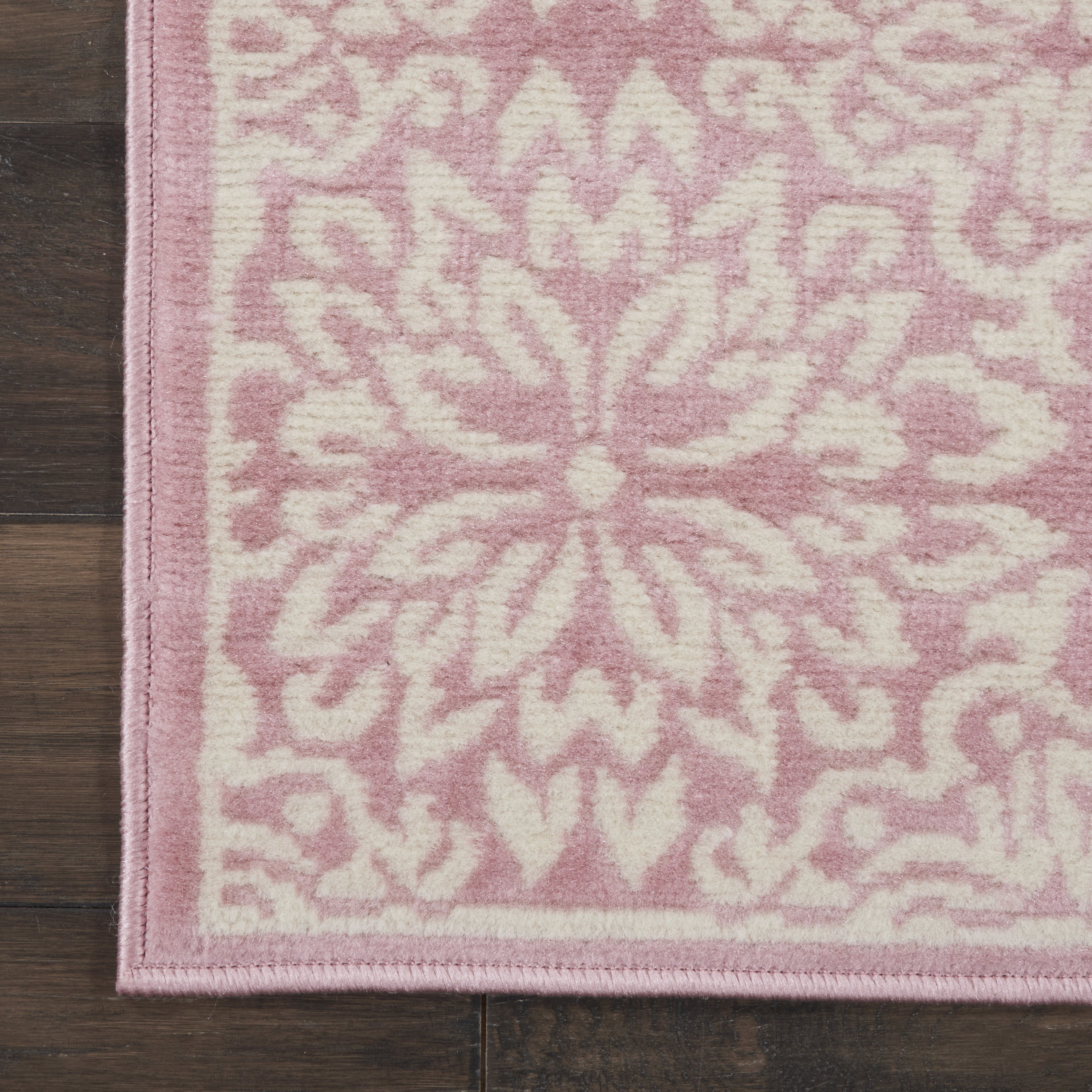 Nourison Jubilant 2' x 6' Ivory Pink Farmhouse Indoor Rug