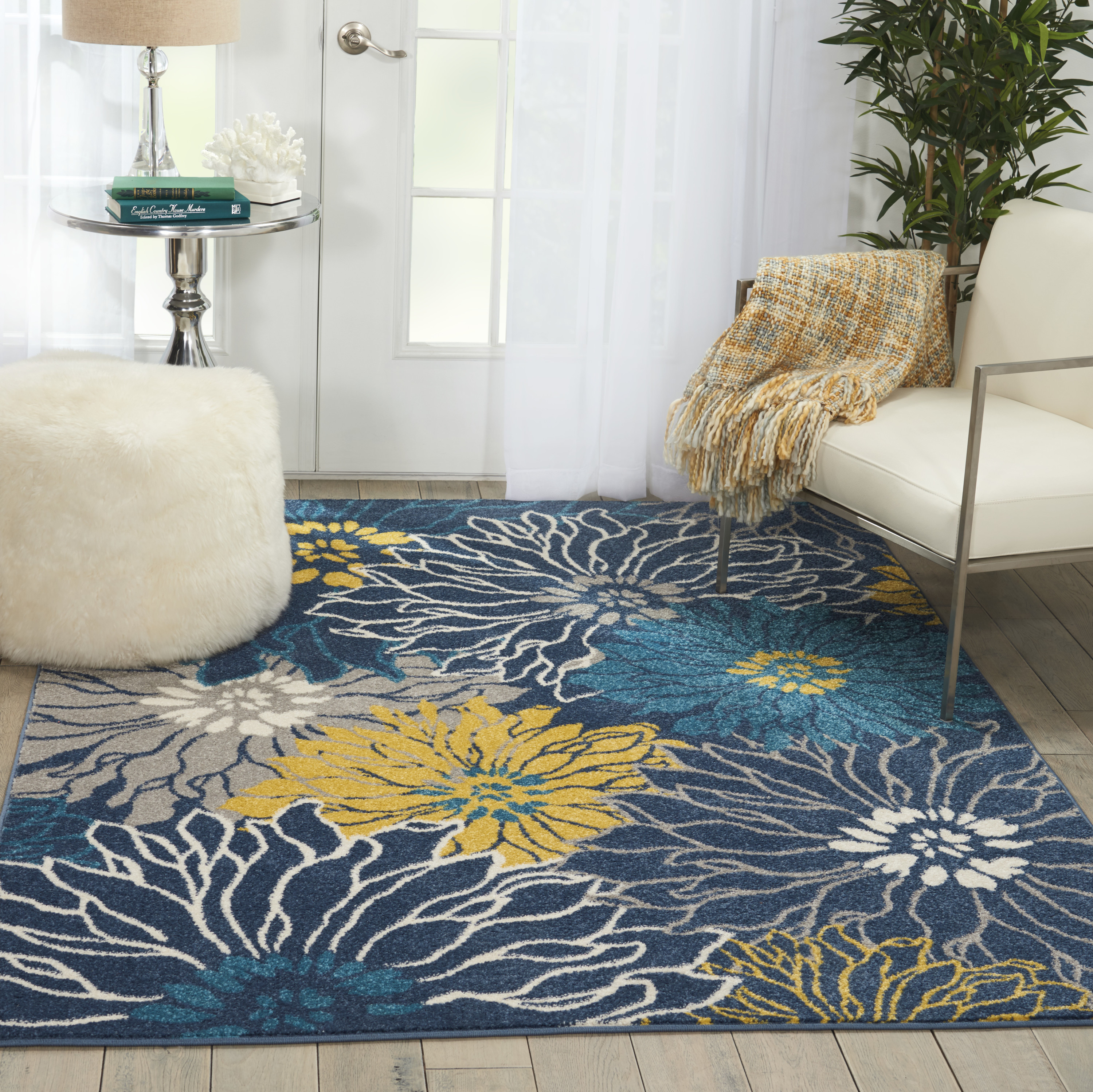 Nourison Passion 5'3" x 7'3" Blue Contemporary Indoor Rug