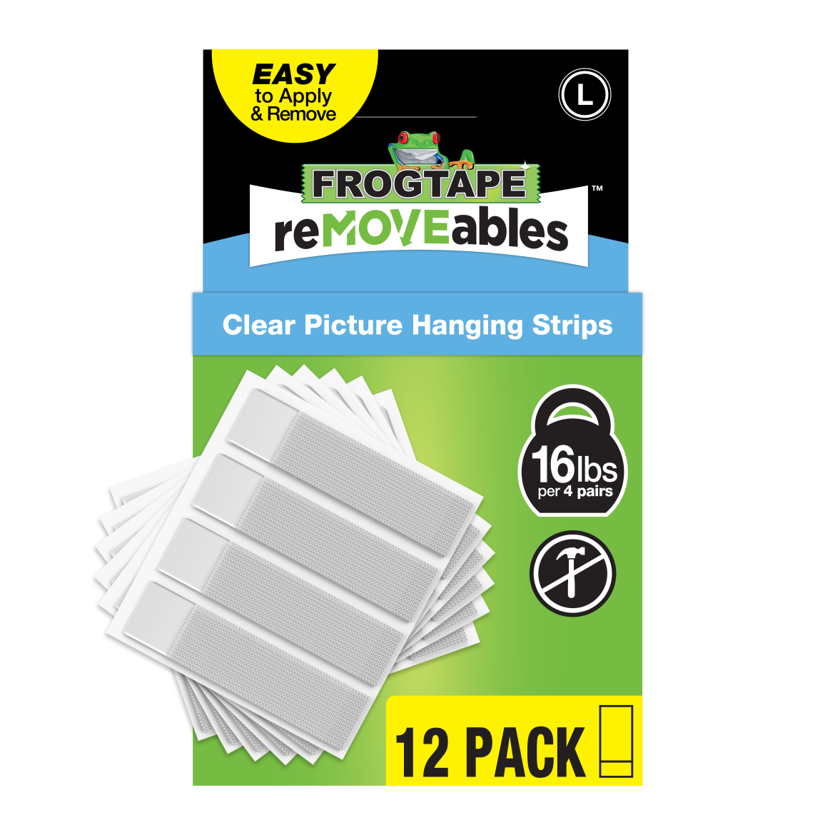 FrogTape reMOVEables<sup>®</sup> Large Clear Picture Hanging Strips Primary Product Image