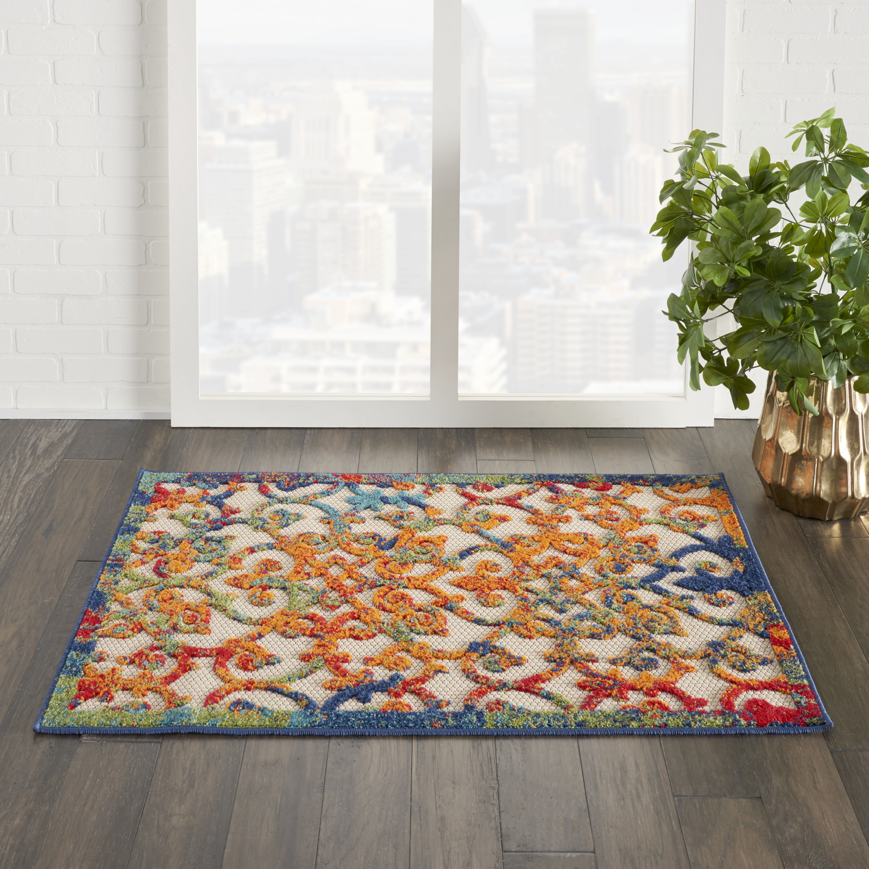 Nourison Aloha 2'8" x 4' Multicolor Contemporary Rug