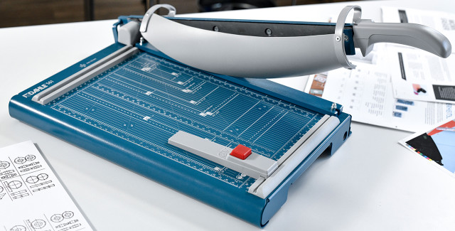 Dahle Guillotine Trimmers Dahle Guillotine Trimmers offer powerful precision for trimming multiple sheets and thicker material.