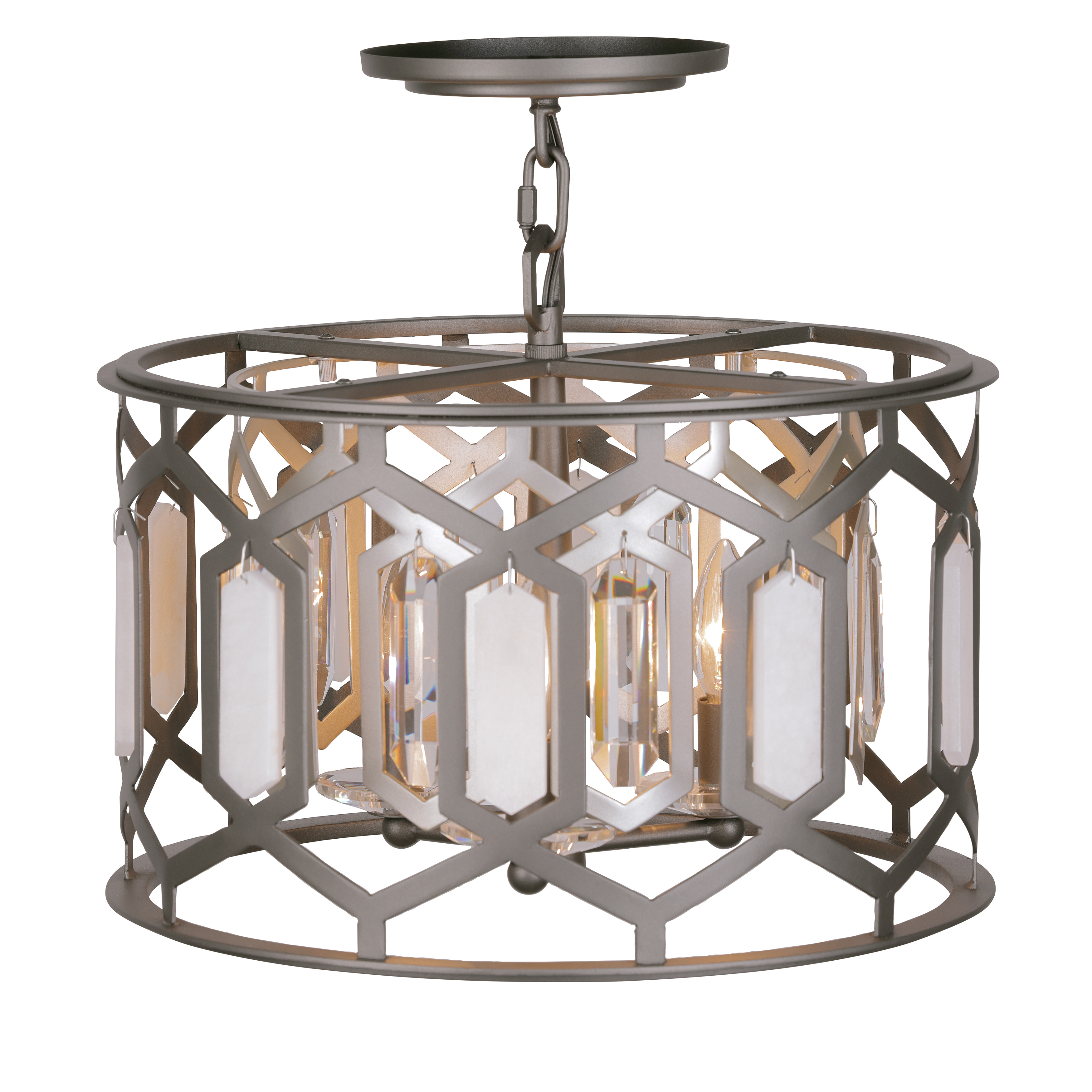 Hexly - 3 Light Semi Flush and Pendant
