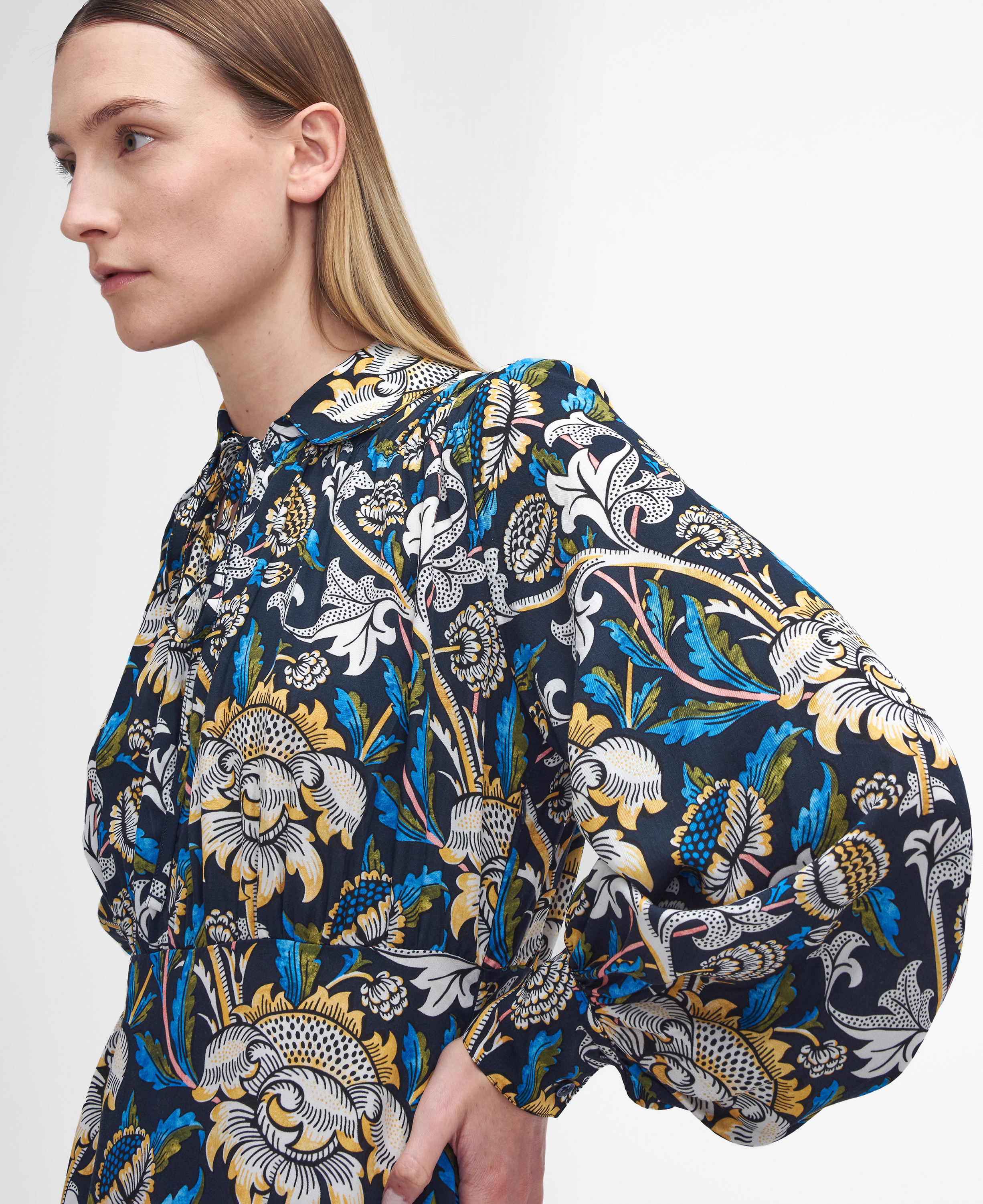 Barbour x William Morris Gallery Rendall Midi Dress image number 5