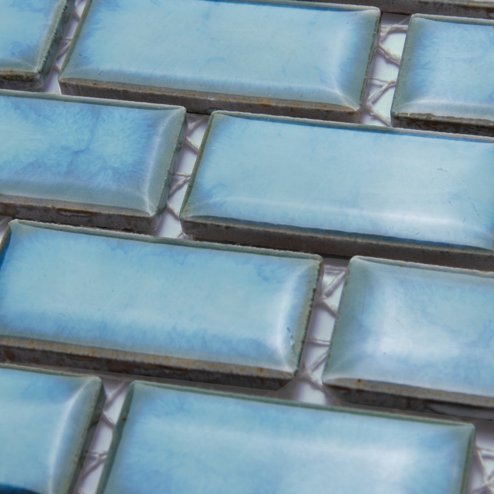 Hudson Subway Marine 11-3/4 in. x 12 in. Porcelain Mosaic Tile