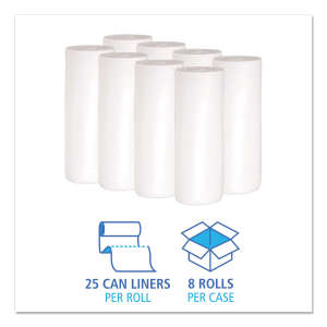 Boardwalk,  LLDPE Liner, 30 gal Capacity, 30 in Wide, 36 in High, 0.6 Mils Thick, White