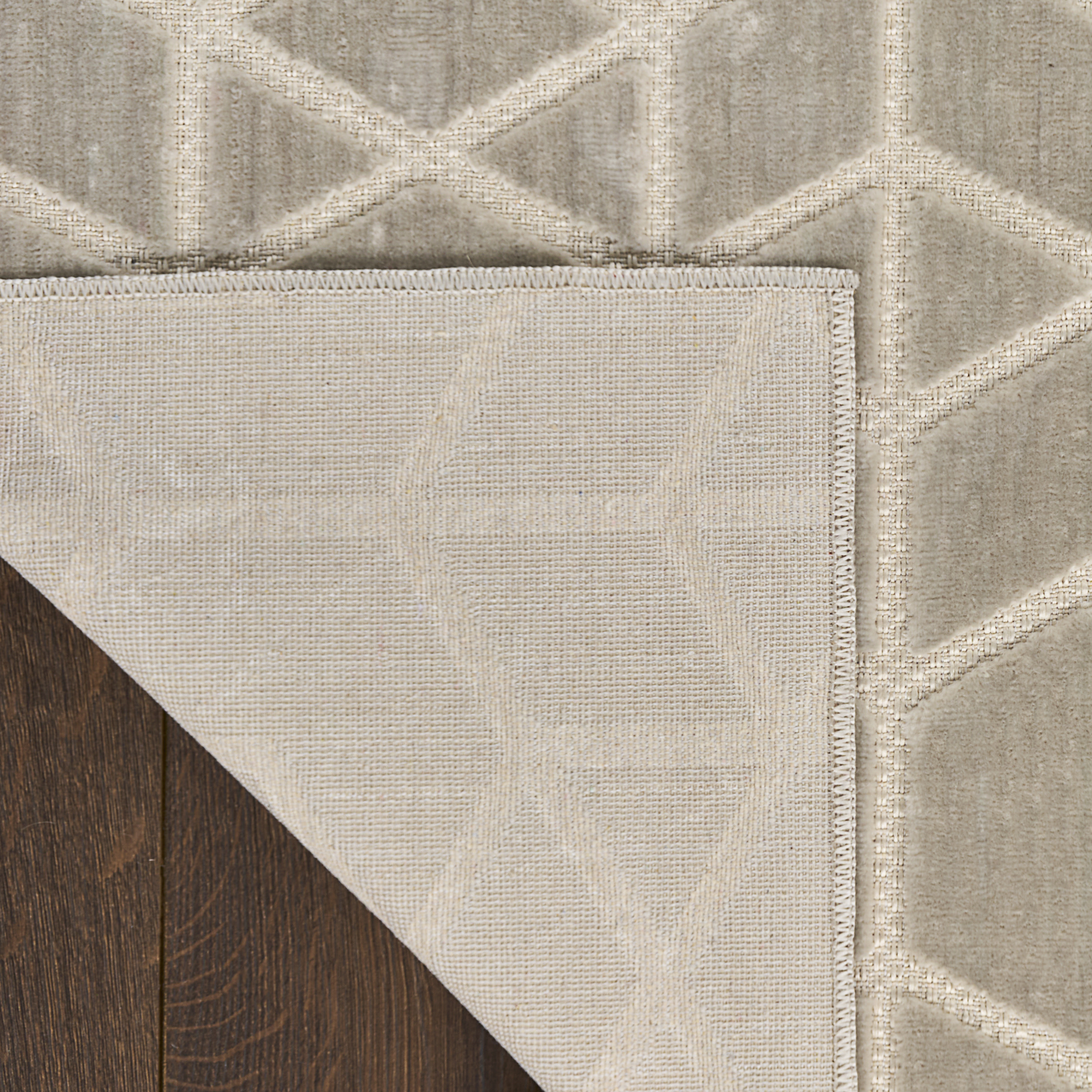 Nourison Washable Charm 3' x 5' Silver Ivory Modern Indoor Rug