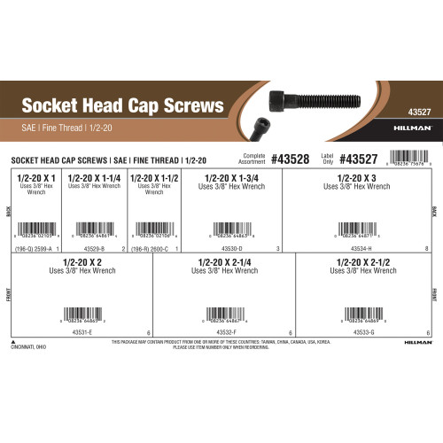 Socket-Head Cap Screws Assortment (1/2