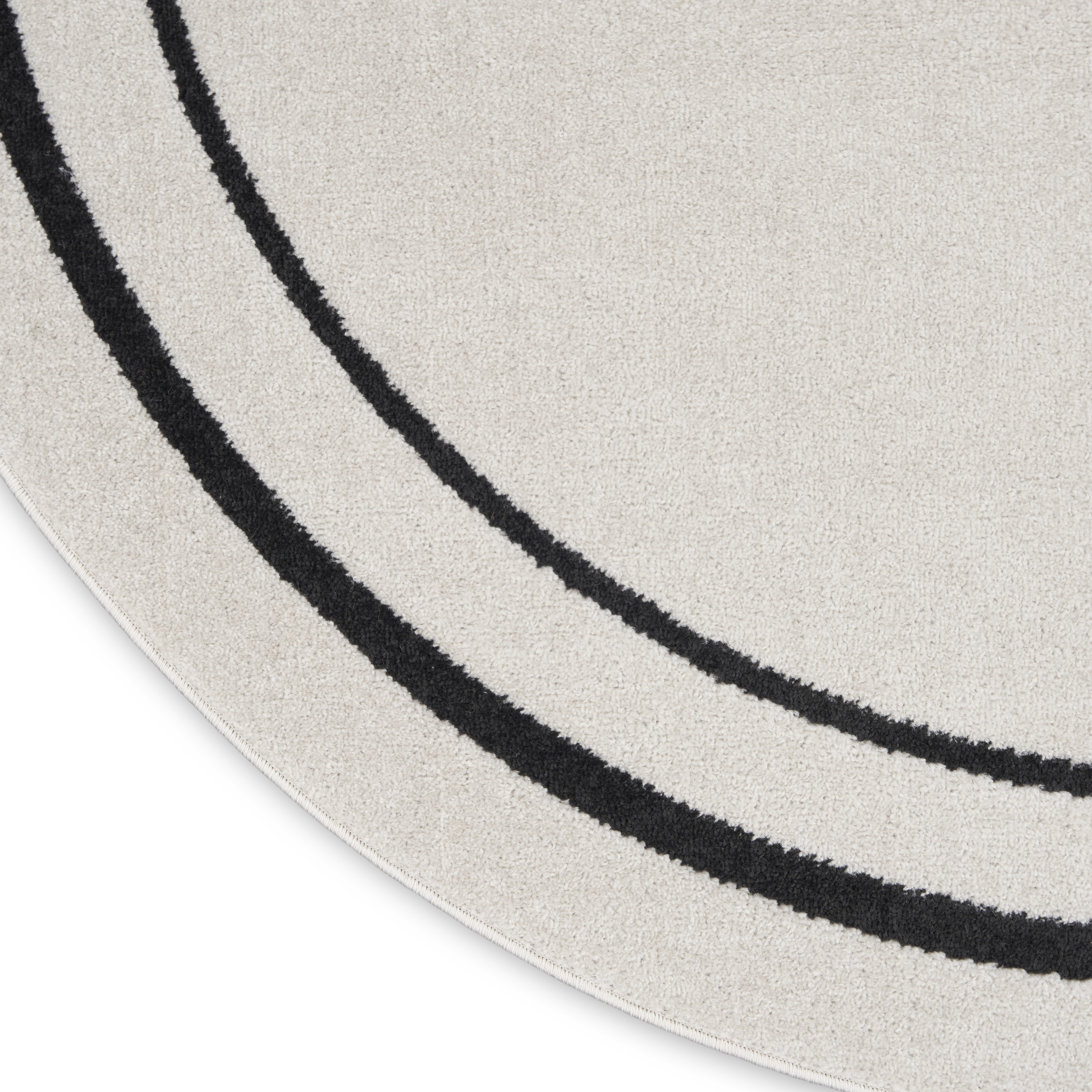 Nourison Nourison Essentials 8' x Round Ivory Black Contemporary Rug