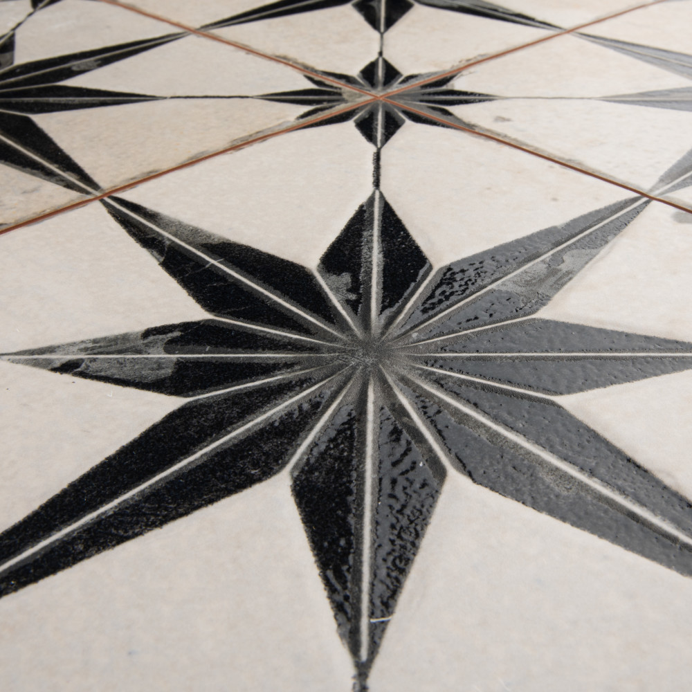 Kings Star Luxe Nero 17-5/8 in. x 17-5/8 in. Ceramic Floor and Wall Tile