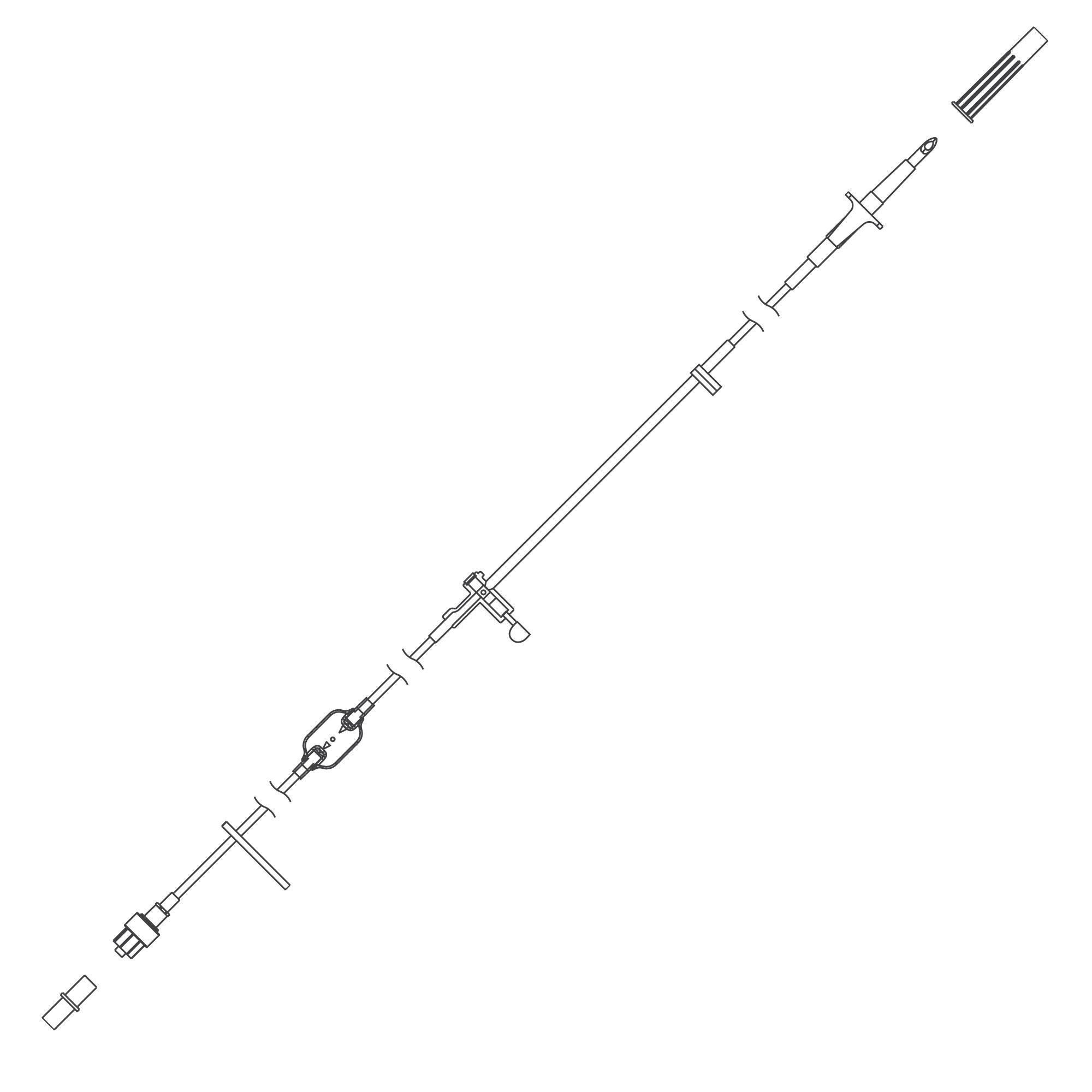 Zevex ADMIN SET, N/DEHP EPIDURAL STRIPE TU VNTD FLTR 94" (20/CS)