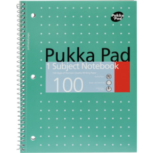 Cuaderno metálico de 1 tema, 7,5" x 9,75", 100 páginas