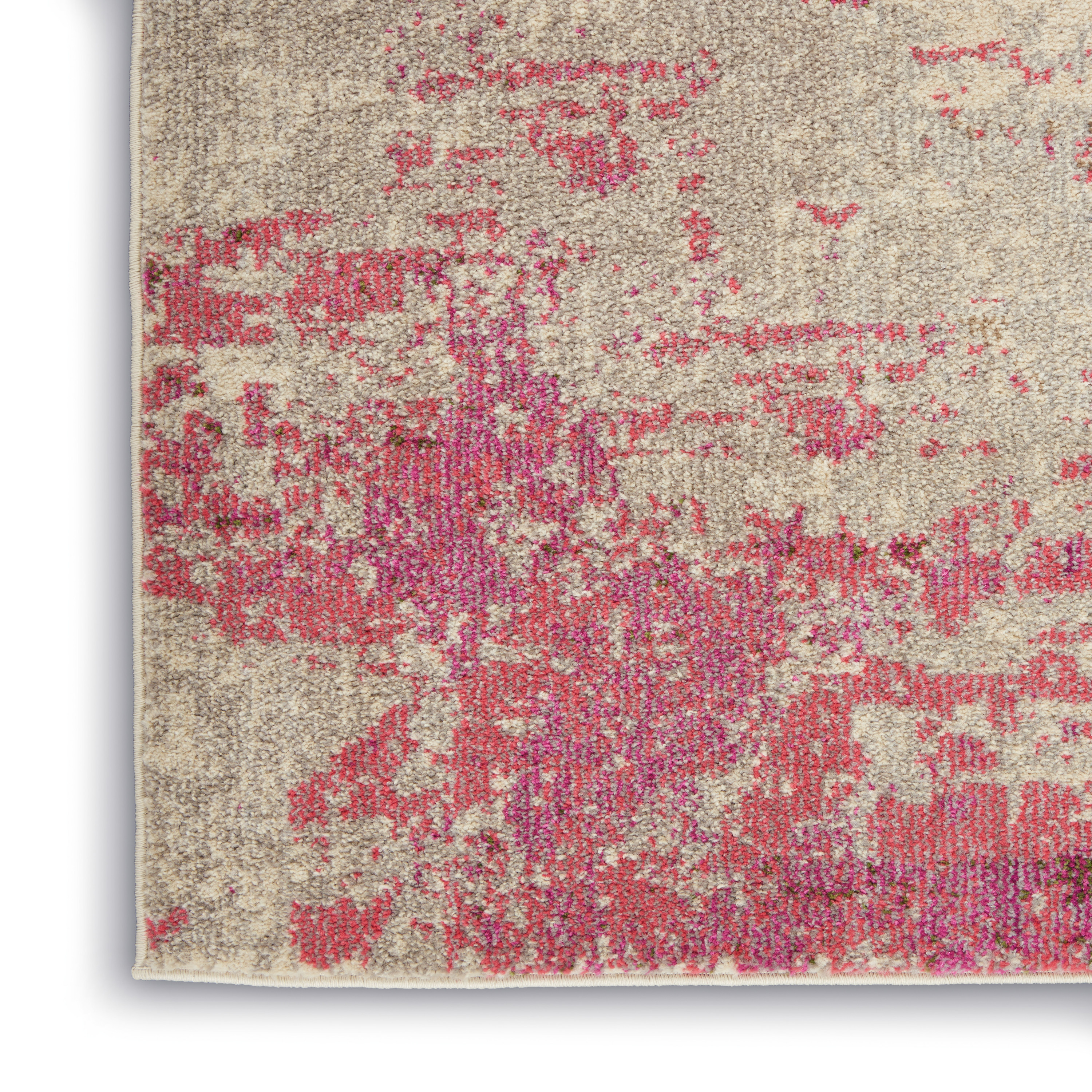 Nourison Celestial 2'2" x 7'6" Ivory Pink Modern Indoor Rug