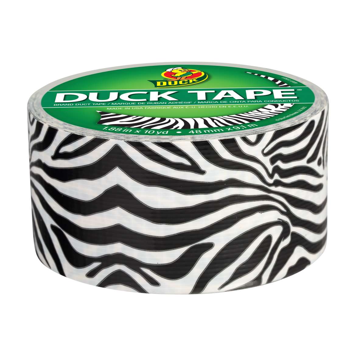 Printed Duct Tape Zebra, 1.88 in. x 10 yd. Duck Brand