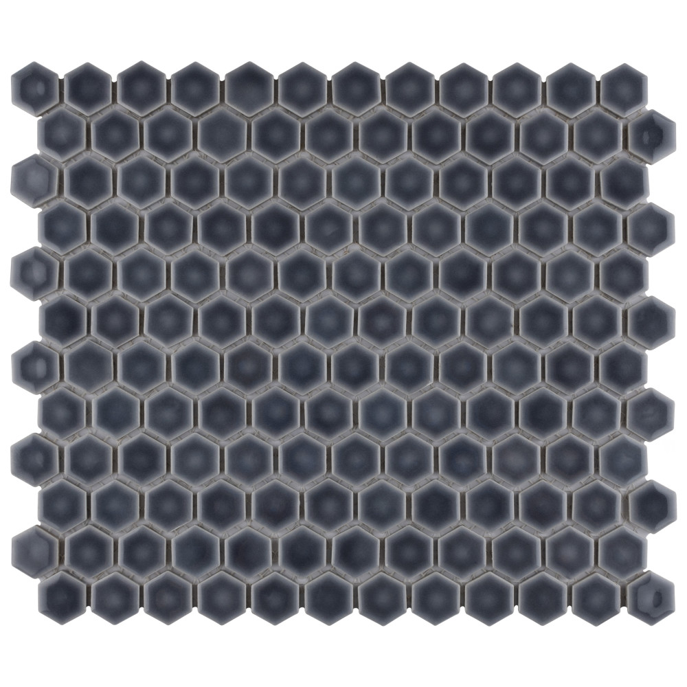 Hudson 1″ Hex Storm Grey 11-7/8 in. x 13-1/4 in. Porcelain Mosaic Tile