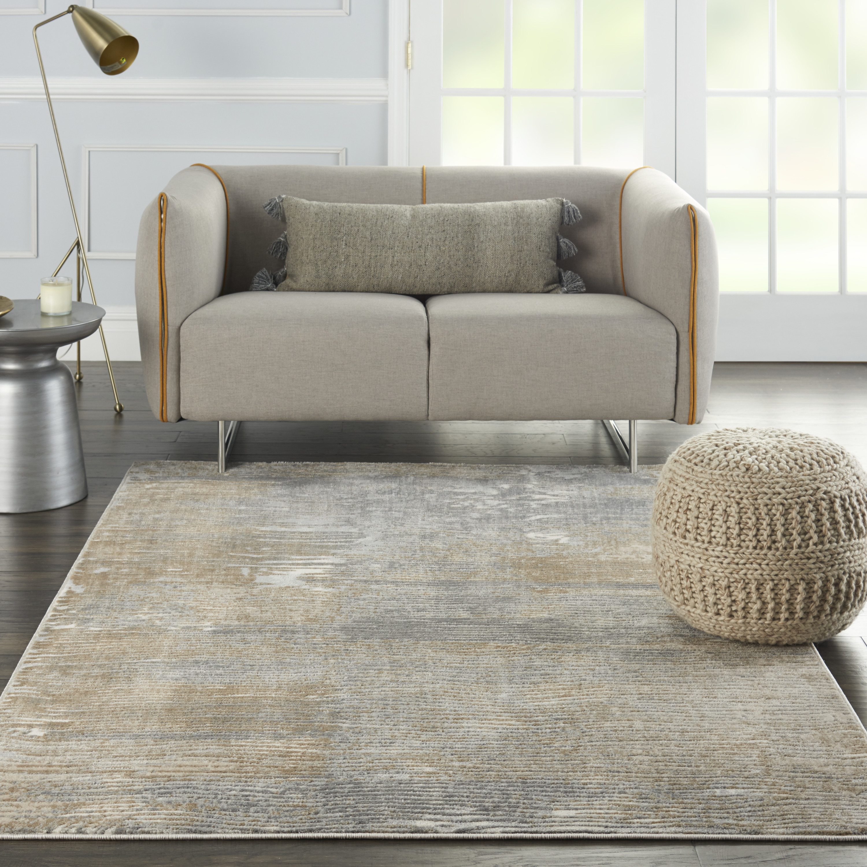 Nourison Solace 5'3" x 7'3" Grey Beige Modern Indoor Rug