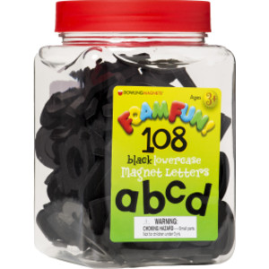 Foam Fun!&trade; Lowercase Black Magnetic Letters, 108 Pieces