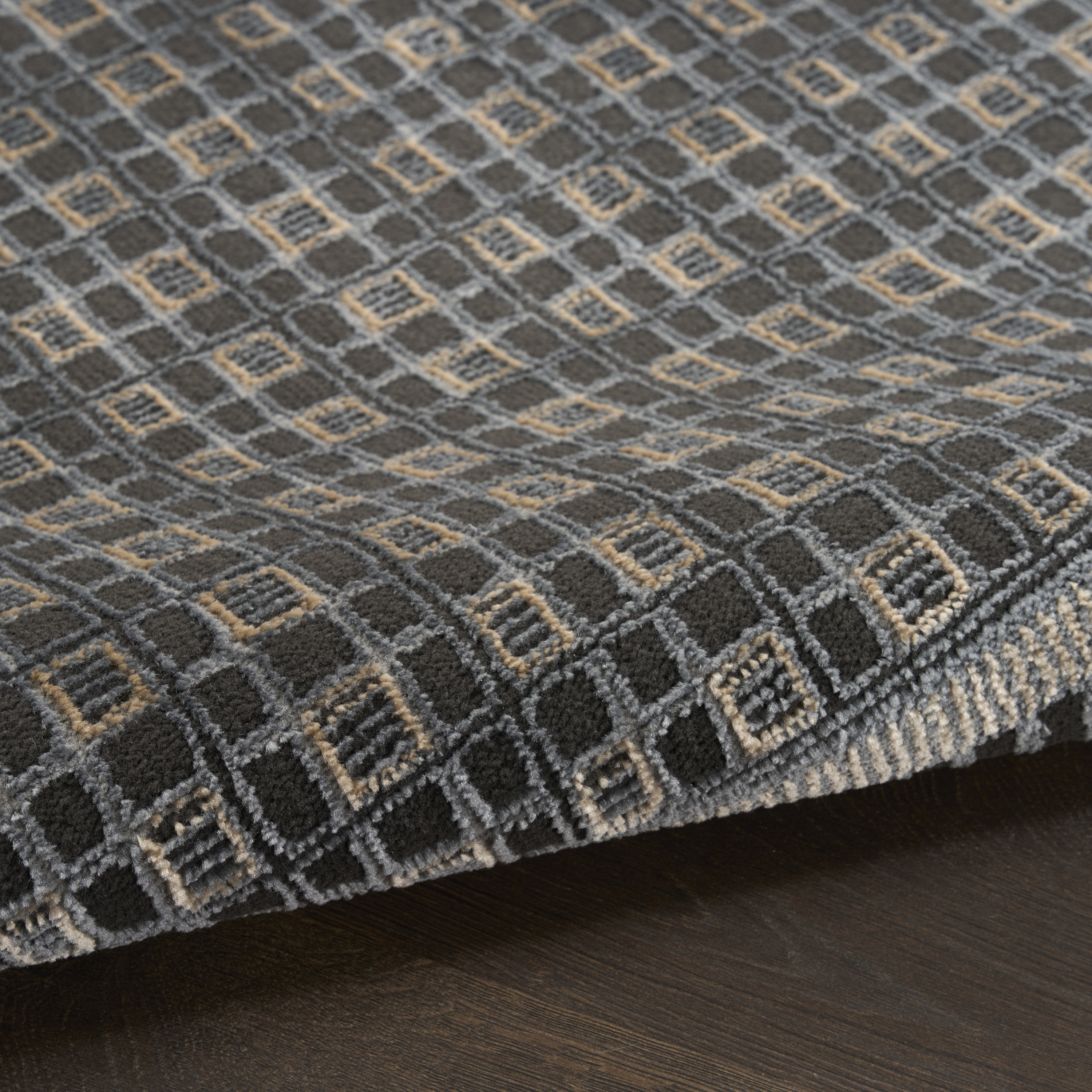 Nourison Nordic 5' x 7' Black Taupe Art Deco Indoor Rug