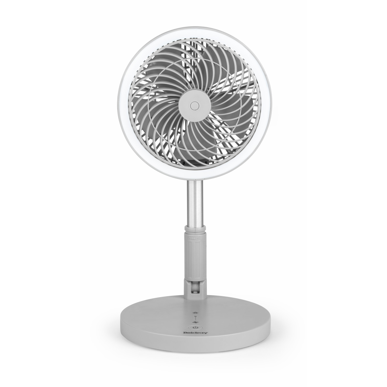 Beldray Folding Fan Telescopic Cordless Ring Light Recharges EH3413 Blue/Grey 9W - Picture 17 of 23