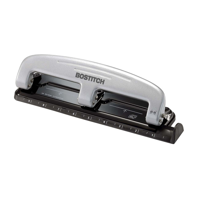 Inpress+Three-Hole+Punch%2C+12-Sheet+Capacity%2C+Black%2Fgray