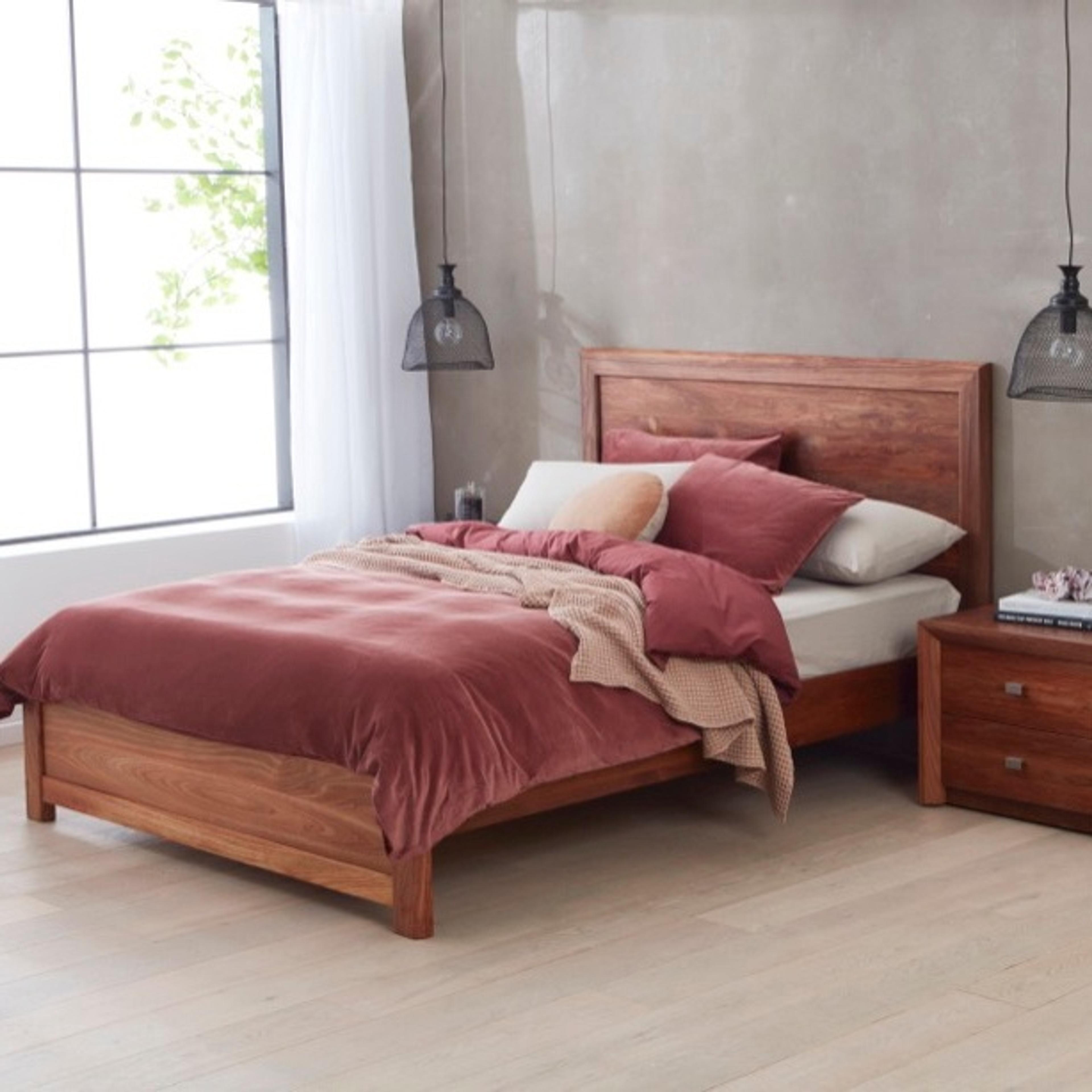 Lifestyle image of the Cobar Bed Frame, Natural from Forty Winks