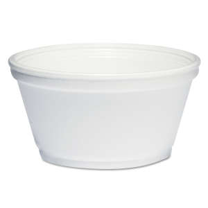 Dart, Foam Container, Extra Squat, 8 oz, White