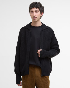 Garthman Knitted Zip-Up Jumper Black