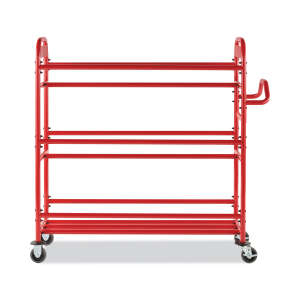 Rubbermaid Commercial, Tote Picking Cart with Angled Shelves, Red