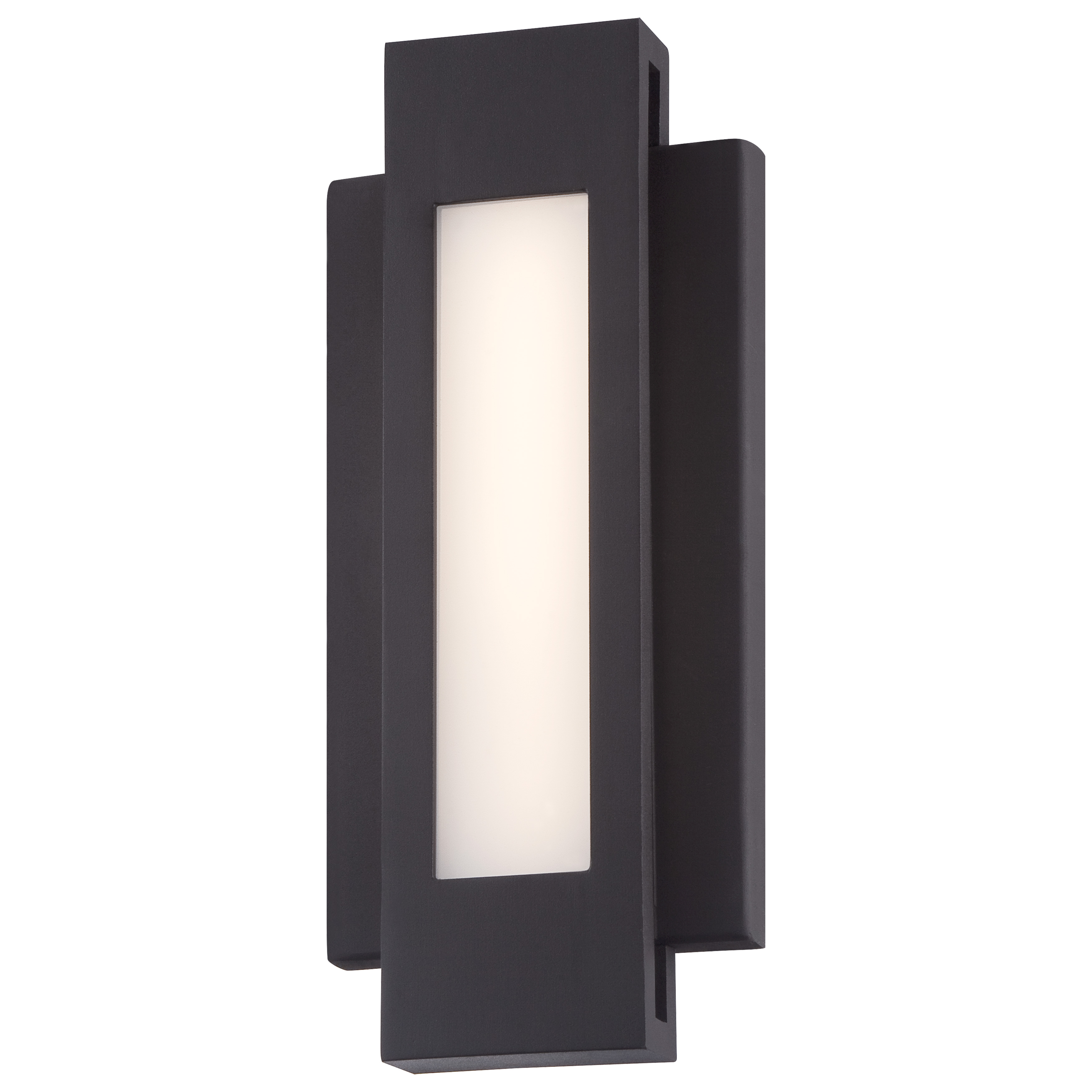 The Insert LED Wall Sconce combines contemporary design with practical functionality. Its compact 12-inch profile and ADA compliance make it ideal for hallways and bathrooms, while integrated LED technology delivers 769 lumens of dimmable, energy-efficient light through elegant white glass. - alternate view
