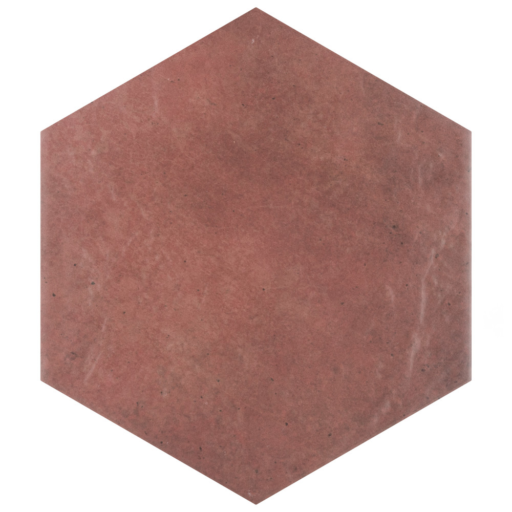 Heritage Hex Wine 7 in. x 8 in. Porcelain Floor and Wall Tile