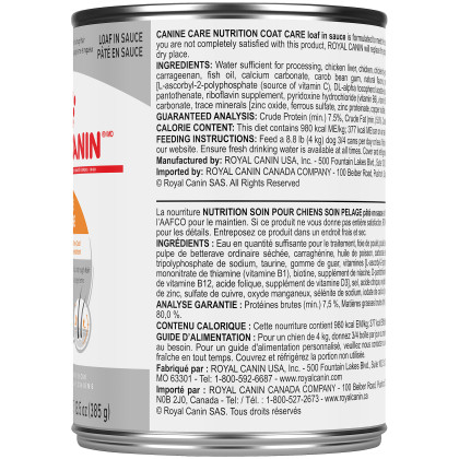 Royal Canin Canine Care Nutrition Coat Care Canned Dog Food