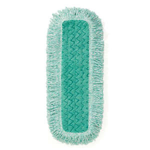 Rubbermaid Commercial, HYGEN™, Microfiber Hook & Loop Dust Mop With Fringe, 18"W, Green
