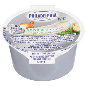 PHILADELPHIA Chive & Onion Cream Cheese Spread, 1 oz. Cup (Pack of 100) image