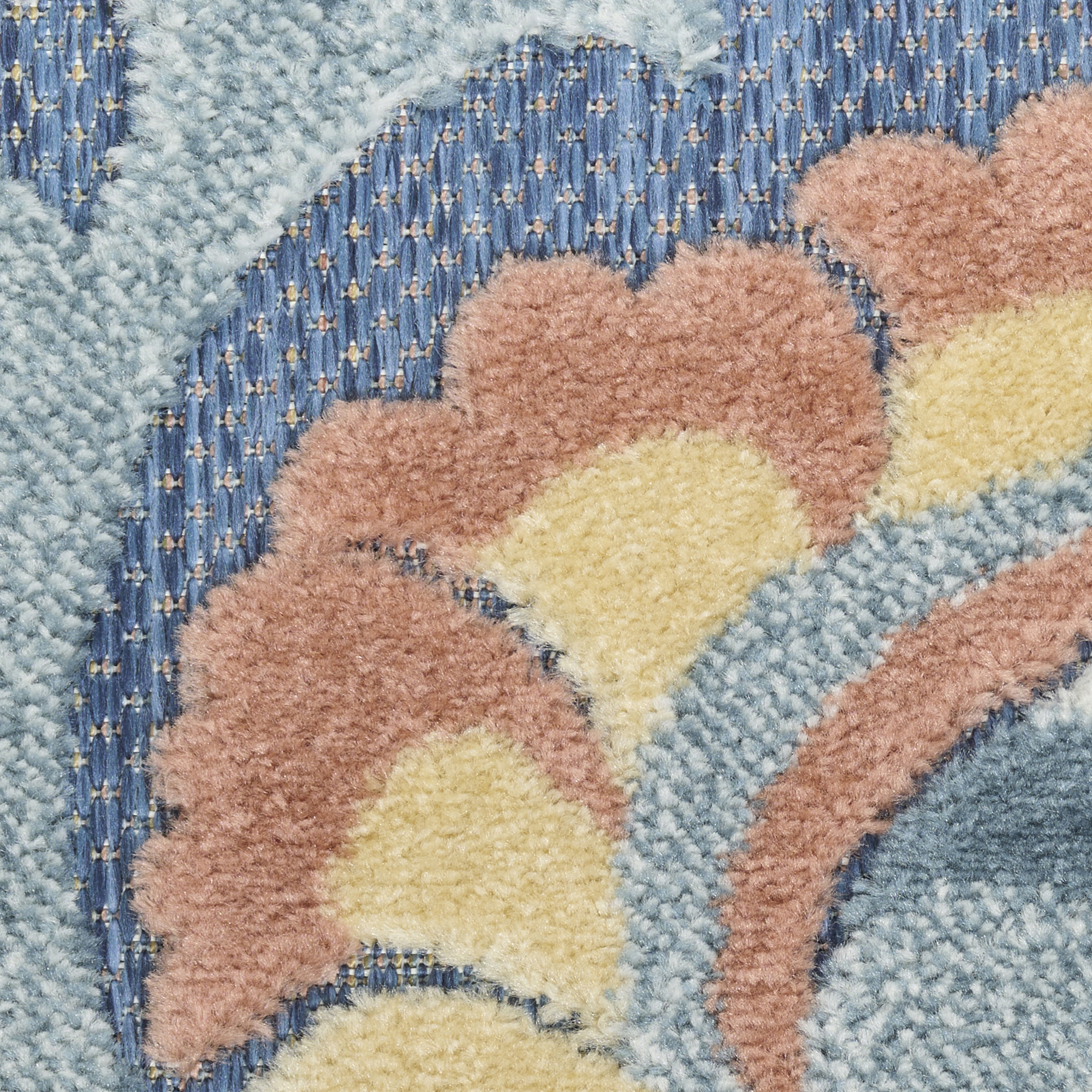 Nourison Aloha 5'3" x 7'5" Blue Rose Farmhouse Rug