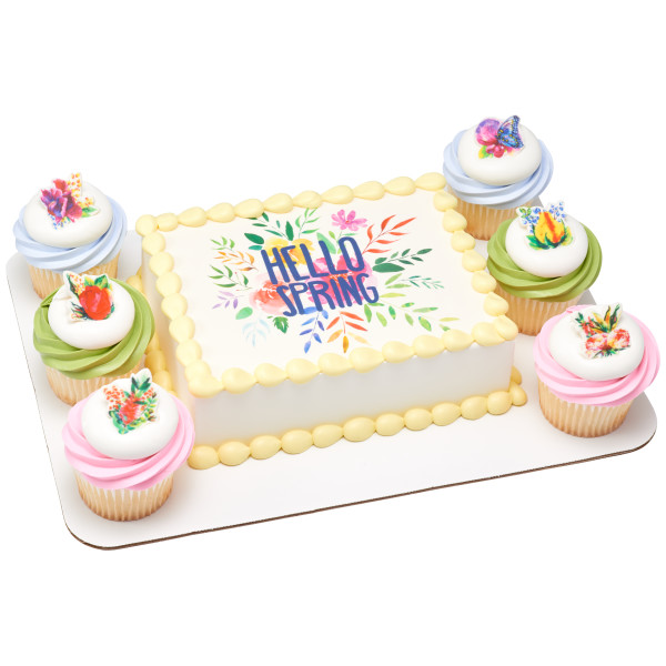 Watercolor Butterfly Floral Sweet Décor® Edible Decorations