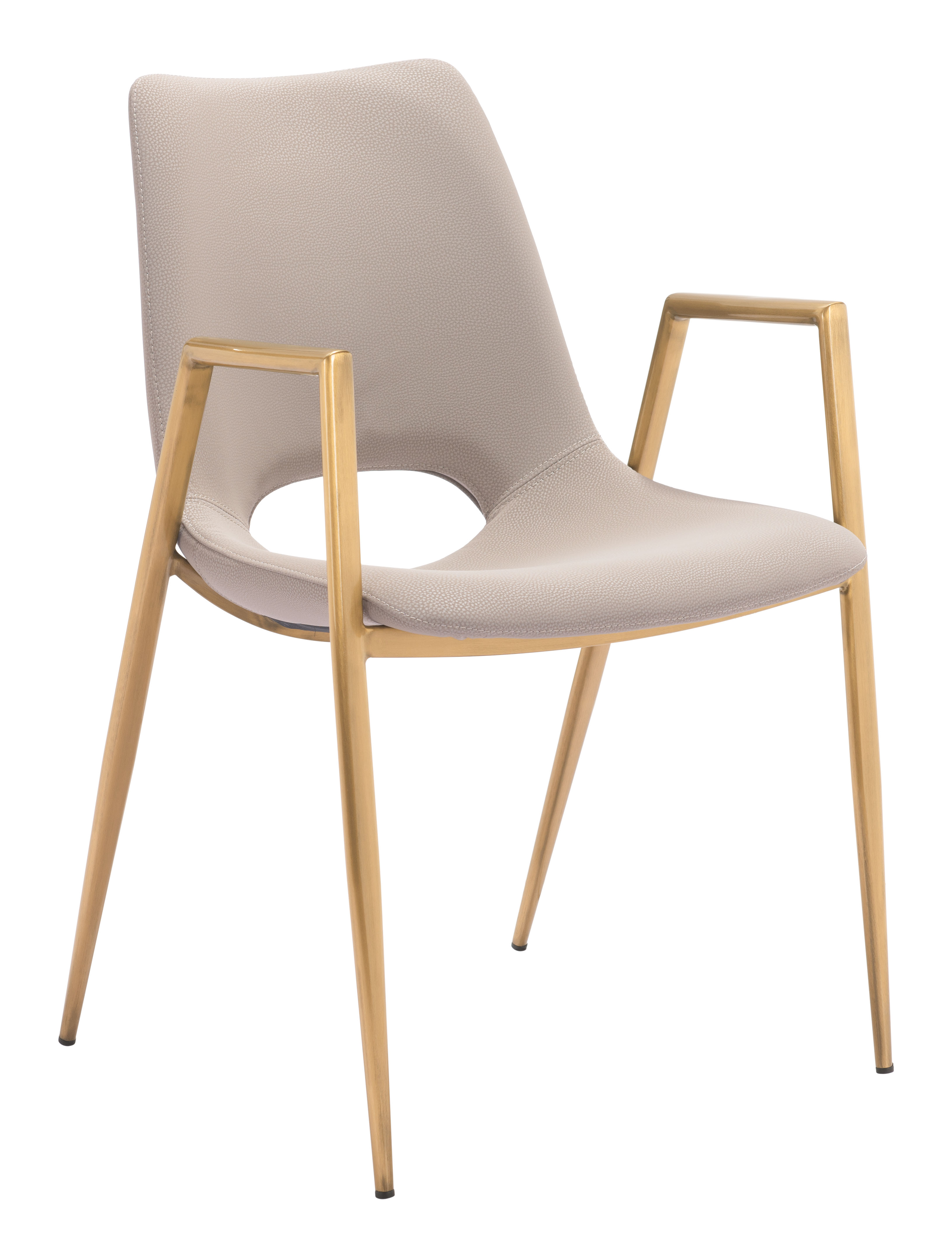 Desi Dining Chair (Set of 2) Beige & Gold product image