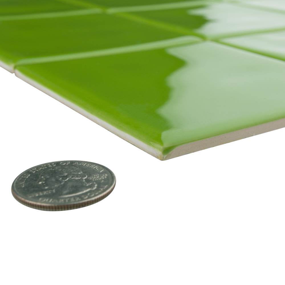 Twist Square Green Kiwi 11-3/4 in. x 11-3/4 in. Ceramic Mosaic Tile