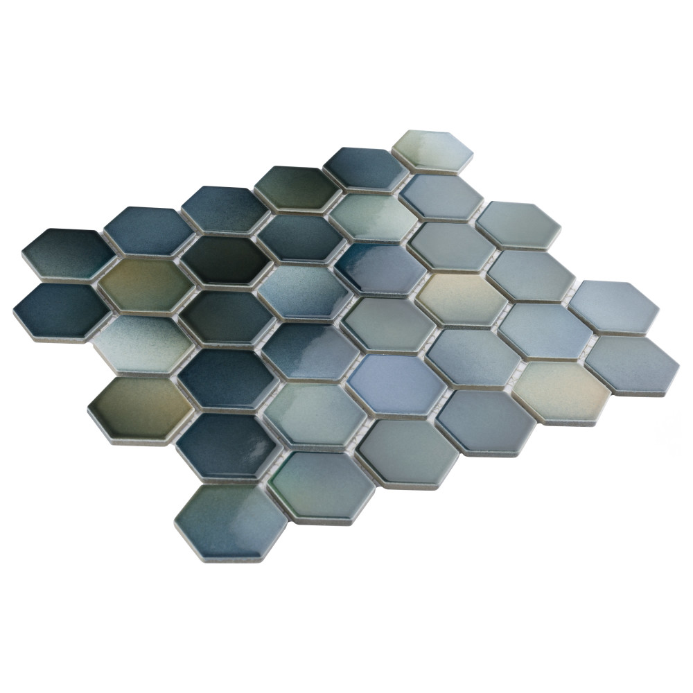Hudson Due 2″ Hex Atlantis 10-7/8 in. x 12-5/8 in. Porcelain Mosaic Tile