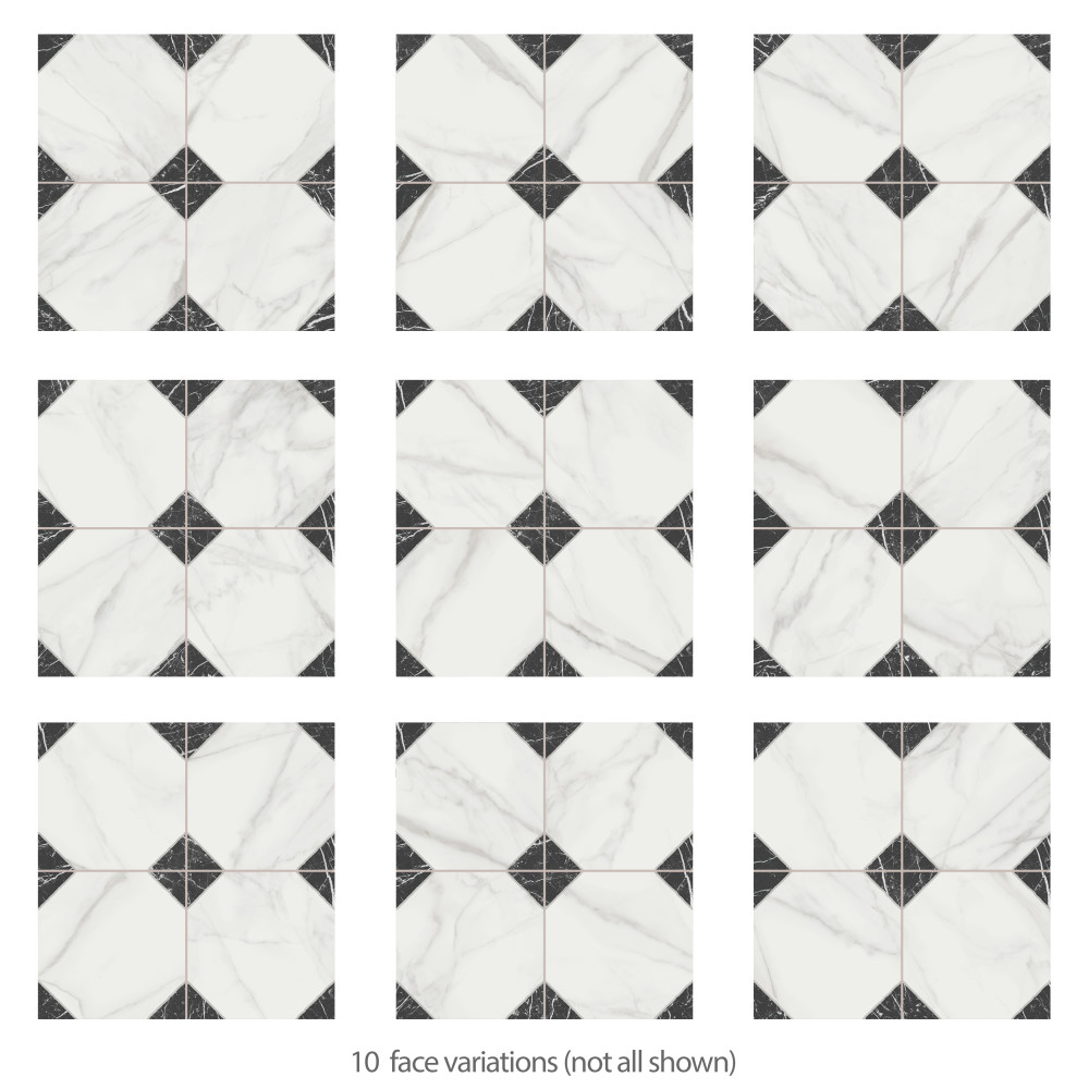 Merzoni Yard Marquina 17-7/8 in. x 17-7/8 in. Porcelain Floor and Wall Tile