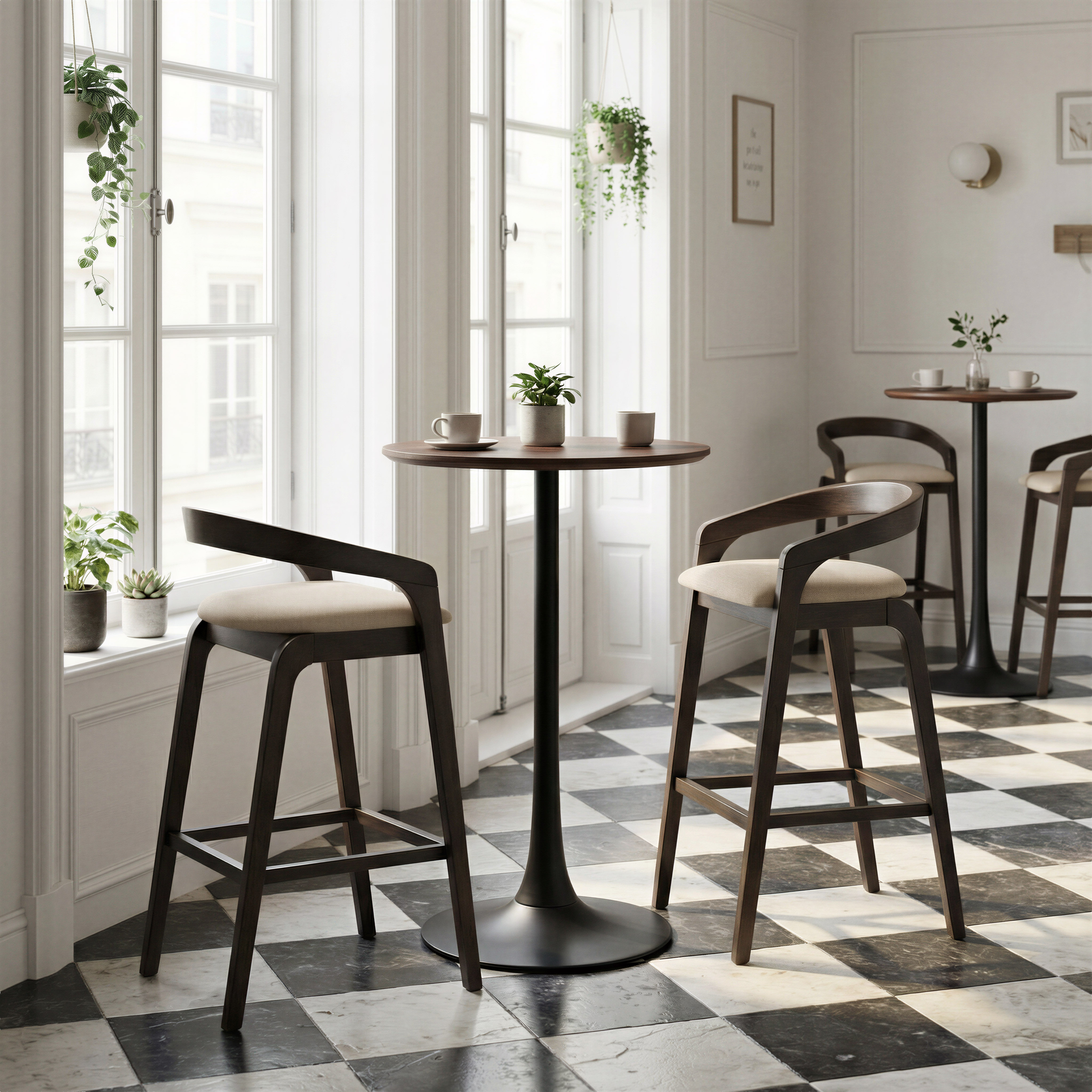 Troy Barstool (Set of 2) Dove Gray & Espresso product image