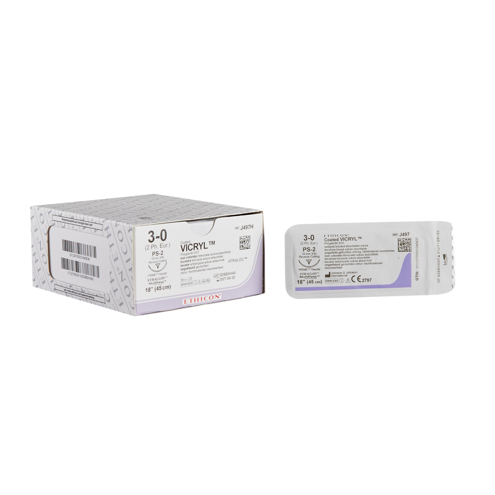 J & J Healthcare Systems SUTURE, VICRYL UD BR CT 3-0 1 8" PS2 (36/BX)