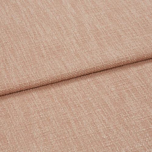 Blush-pink woven fabric folded over itself, showing a coarse textured weave; close-up studio view with soft, even lighting highlighting fibers.