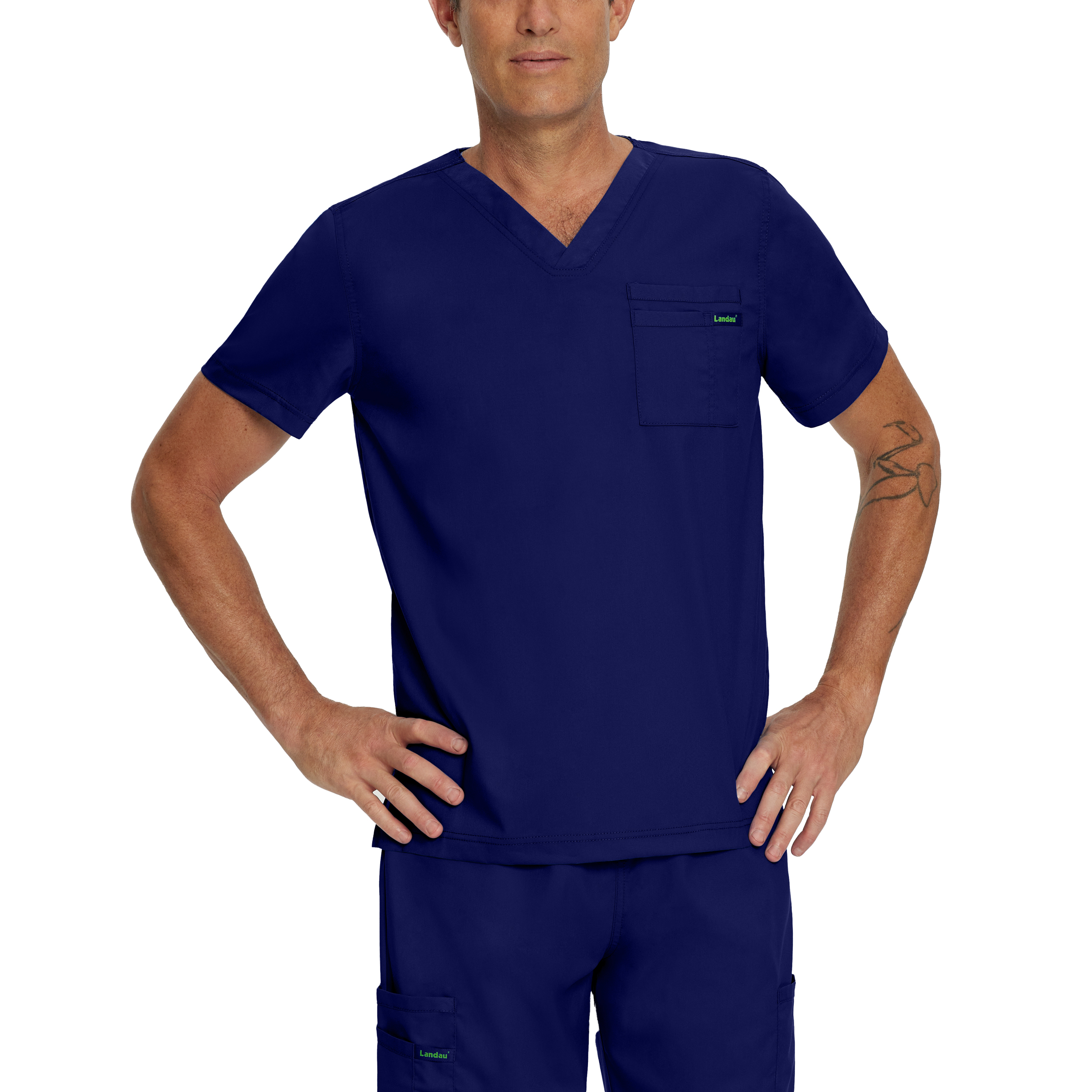Landau ProFlex Unisex 2-Pocket V-Neck Scrub Top - 4259 FREE SHIPPING! - Picture 8 of 9