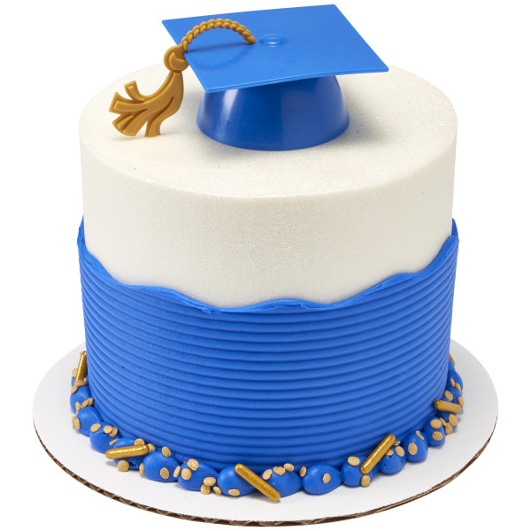 Blue Grad Cap With Tassel Layon