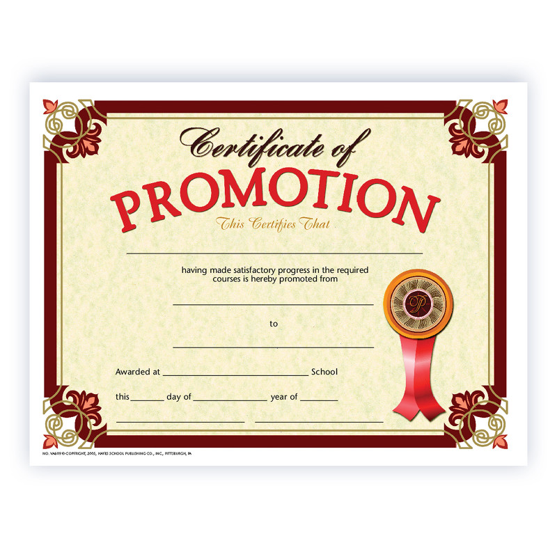 Certificate of Promotion, Pack of 30, 8.5" x 11"