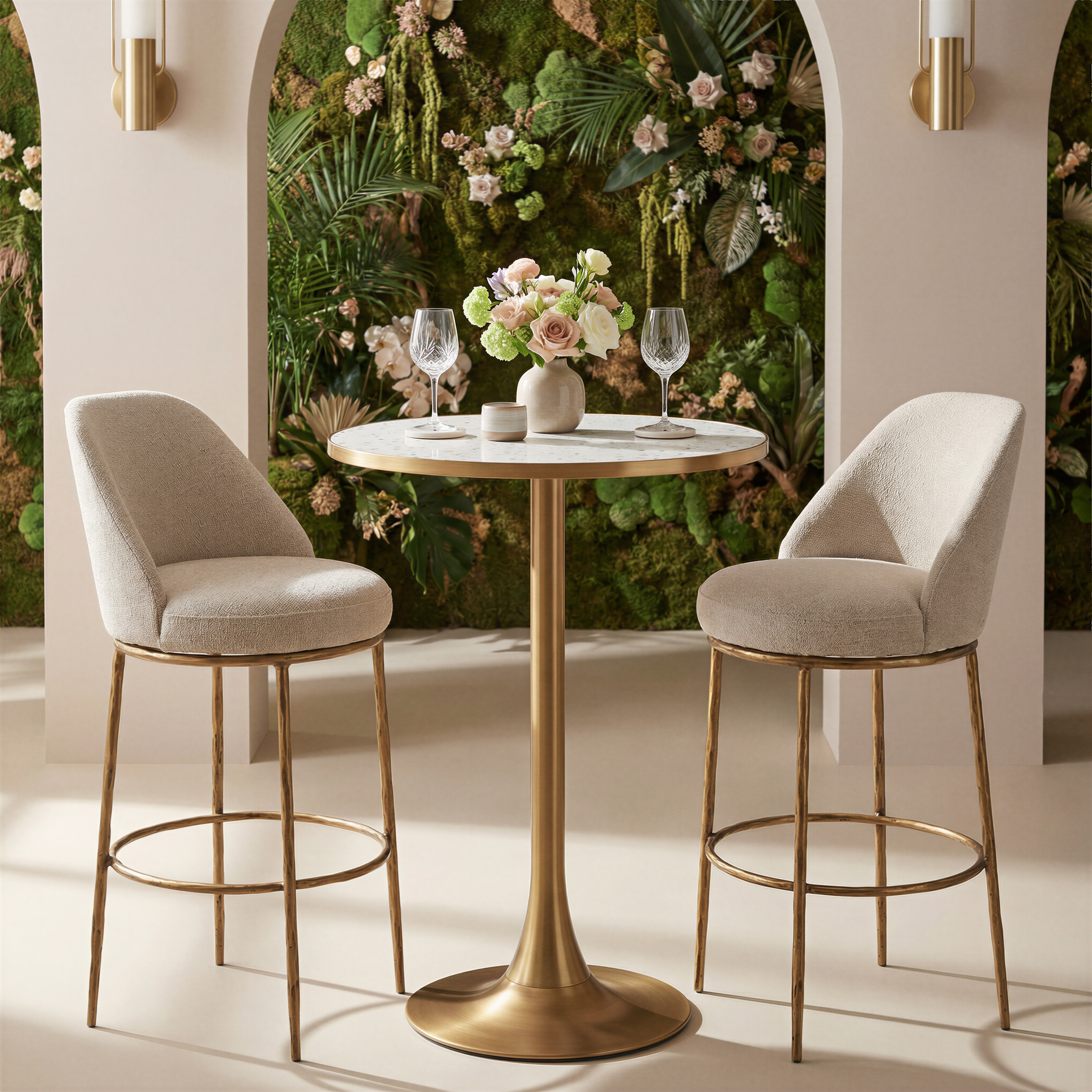 Bite Bar Table Beige & Gold product image