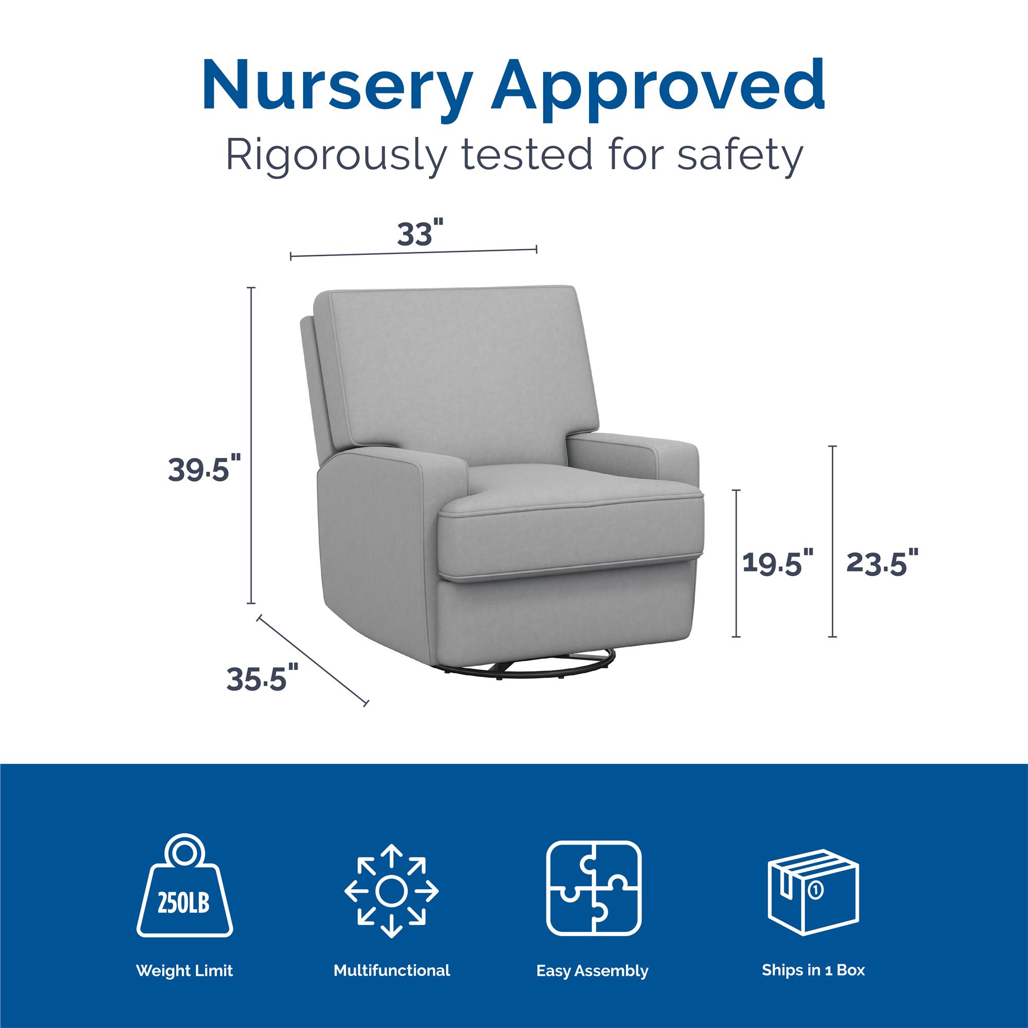 Baby Relax Rylan 4-in-1 Swivel Glider Rocker Recliner Chair