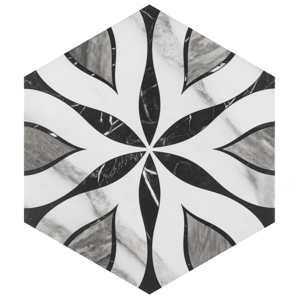 Marbilia Hex Elazig with Biotech 11 in. x 13 in. Porcelain Floor and Wall Tile