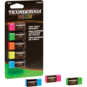 Mini Vinyl Erasers, Neon Assorted, 5 Count