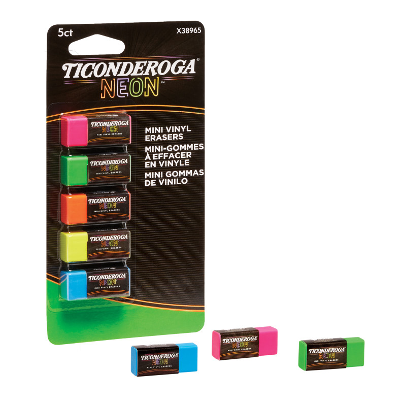 Mini+Vinyl+Erasers%2C+Neon+Assorted%2C+5+Count